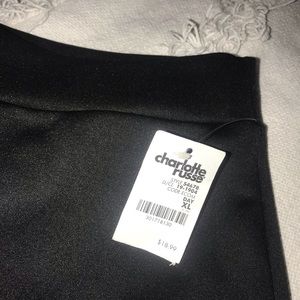 Black and white block skirt